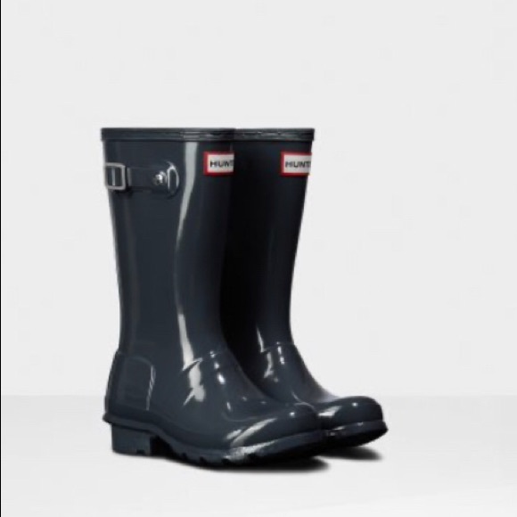 Hunter rain boots original short gloss sz 10 slate